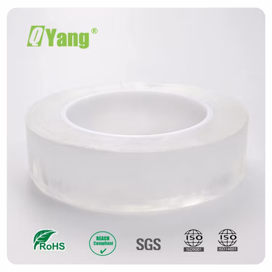 Cinta de doble cara resistente (16,5 pies/5 m) cinta de pared multiusos tiras adhesivas montaje extraíble reutilizable fuerte pegajosa nano cinta transparente