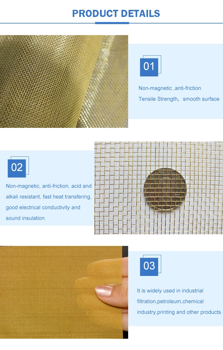 High Quality 200 250 Brass Screen Wire Mesh for Printing